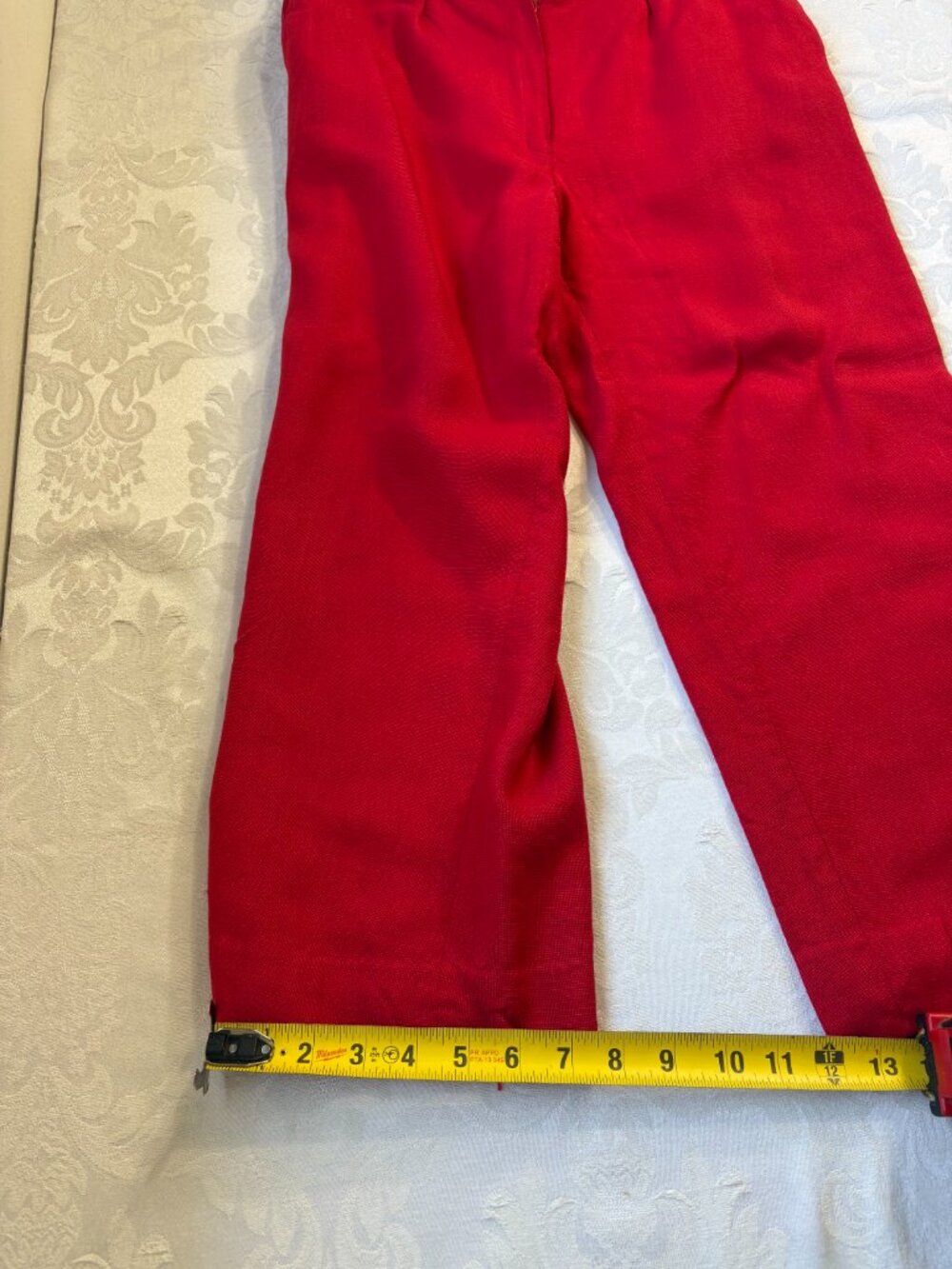 ⚠️VTG Harve Benard Red Linen Trousser Pants 30" Waist ILGWU Union Made USA 10 - Picture 4 of 8